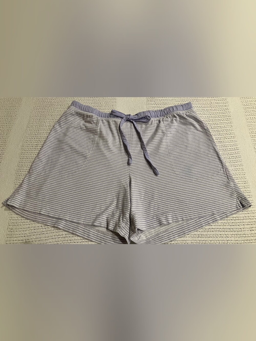 Striped Lavender Drawstring Women’s Shorts